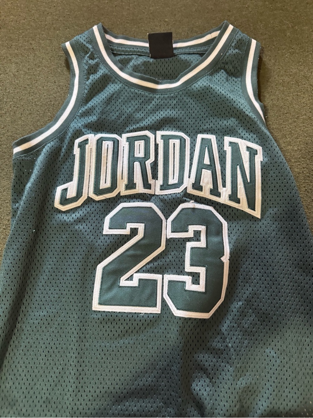 Jordan Mesh Basketball Jersey in Teal and White